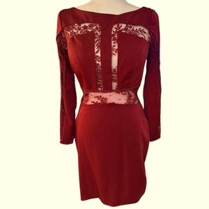 NWT** Hannah S “Claret”  long sleeve Dress 6